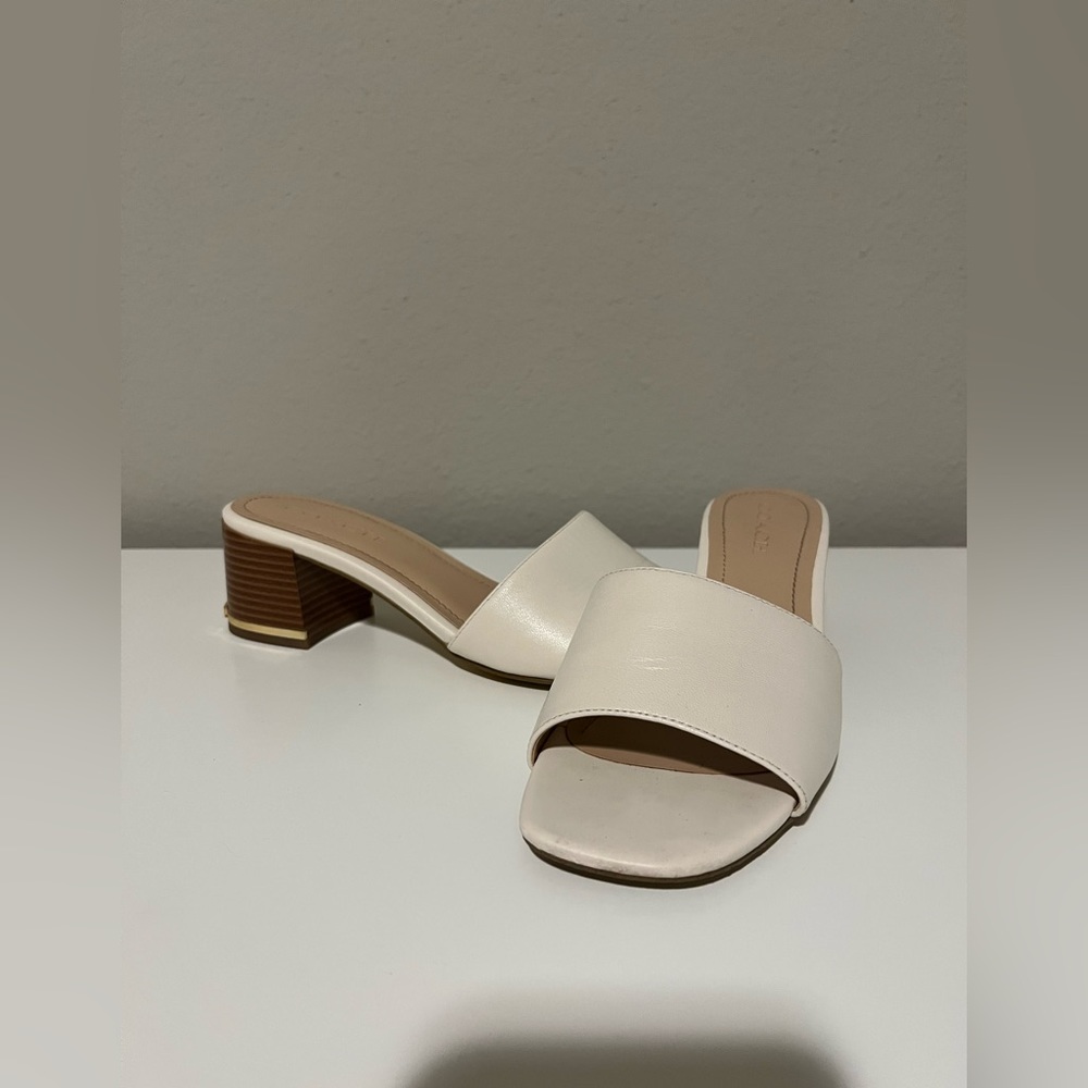 Worn once! Cream Coach heels